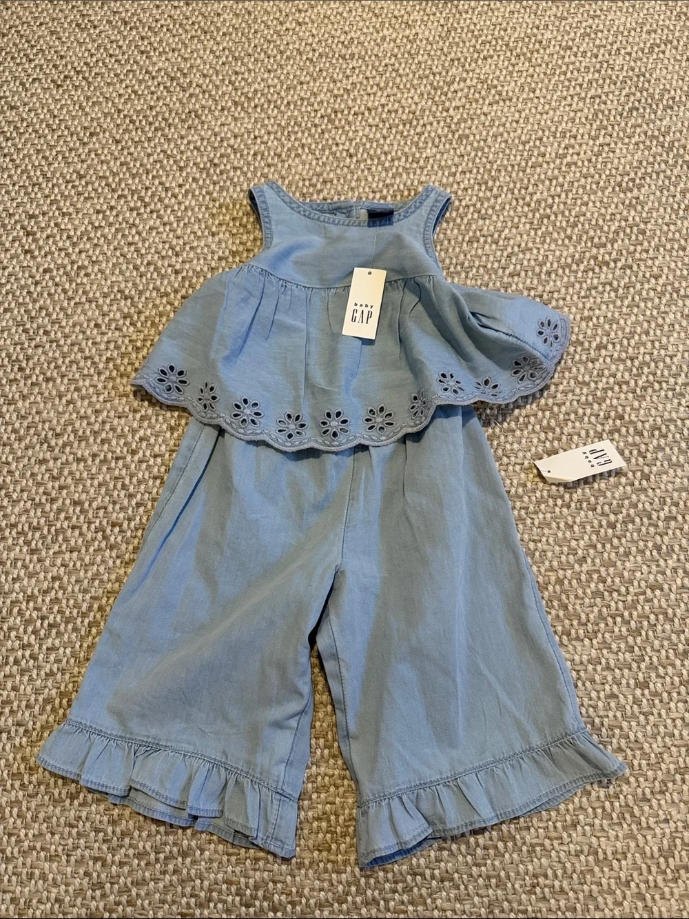 Baby gap 6-12m tank top denim color set